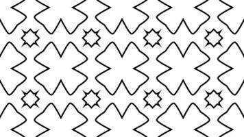 Abstract kaleidoscope black and white oriental ornaments animation background. simple minimal pattern. video