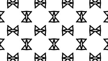 Abstract kaleidoscope black and white oriental ornaments animation background. geometrical shape pattern. video