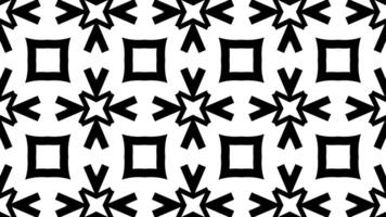 Abstract kaleidoscope black and white oriental ornaments animation background. graphic decorative. video