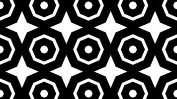 Abstract kaleidoscope black and white oriental ornaments animation background. ancient egyptian pattern. video