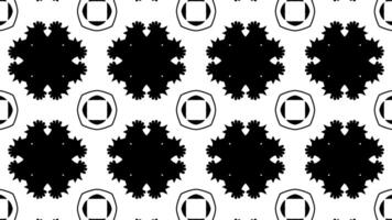 Abstract Kaleidoscope with geometric pattern animation. retro monochrome art motion. flower art. video