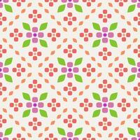 Eye-catching floral seamless pattern with vibrant red pink green flowers arranged in a tile structure. The energetic design is ideal for bold packaging, lifestyle products, spring fashion, kid's craft vector