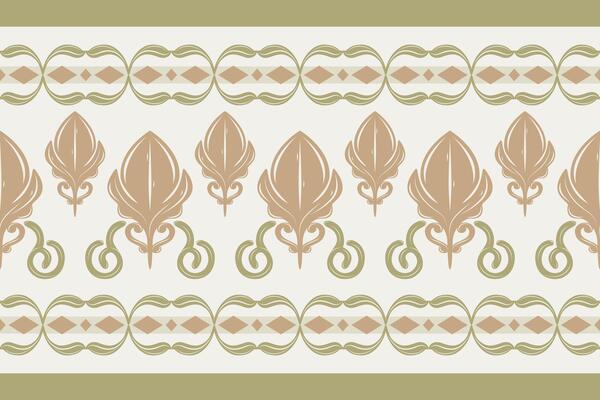 Exotic Abstract Baroque Style with Pink Gold Green Olive on Beige Background Delicate Border Pattern. Royal Ornament Diamond Geometric Combine For Luxury Classy Style Striped Interior Embroidery Lace