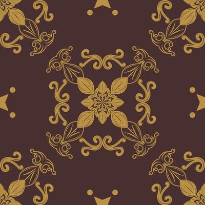 Delicate Seamless Traditional Luxury Style with Gold Filigree Silk weaves Ornament with Elegance Scroll Repeat Pattern for Border Design Interior Royal Palace Exterior Embroidery Tiles Carpet Baroque