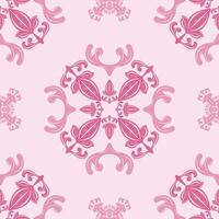 Exotic Elegance Baroque fleur de lis ornament with soft pastels to deeper pink tones give the sweet and feminine look. Adorable medieval flourish seamless pattern detailed for tiles floor decor fabric vector