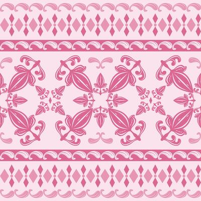Traditional antique touch pink color scheme gives it a soft feminine luxurious aesthetic. Classy Flourish Rococo Baroque ornament detailed of medieval style for expensive decor textiles carpet garment