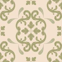 Intricate Flourish Luxury Tiles Floor Decoration Seamless Pattern. Repeat Glamorous Classic Medieval Victorian Baroque For Royal Rich Opulence Style Mosaic Hand Drawn Embroidery Florals Botany Jade vector