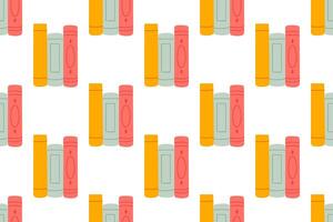 Vertical multicolored books with spines visible in modern seamless repeat vector