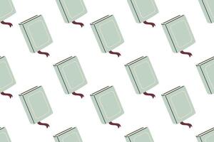 Vertical blue hardcover books in minimalist seamless background vector