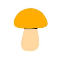 Bright yellow mushroom with a smooth cap and light stem on white background vector