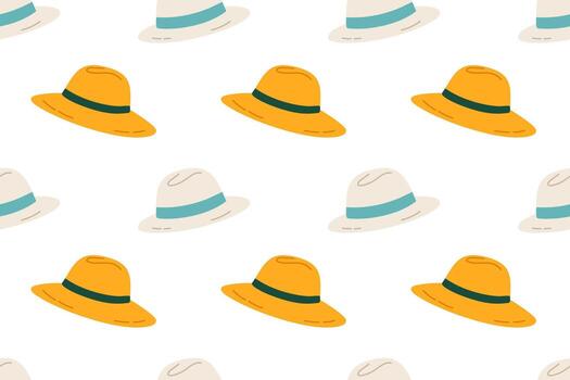 repitiendo modelo de amarillo y blanco Dom sombreros para verano textil y diseño proyectos vector