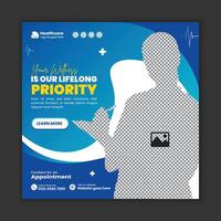 Medical Clinic Social Media Post and Web Banner Design vector
