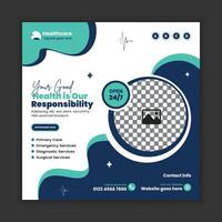Online Health Service Social Media Post and Banner Design vector