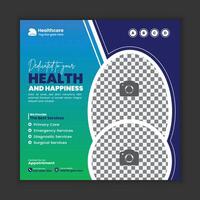 Medical Clinic Web Banner and Social Media Design Layout vector