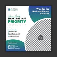 Doctor Services Web Banner and Social Media Post Template vector