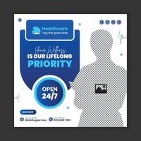 Medical and healthcare services social media post banner design, Clinic and doctor Appointment web banner, and online post template vector