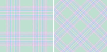 Soft pastel plaid patterns in two orientations offer a gentle, classic feel. Perfect for backgrounds, textiles, or spring designs with a light, airy vibe. vector