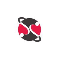 letter ss simple circles dots abstract colorful logo vector