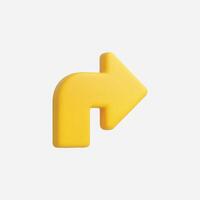 Bright yellow arrow icon pointing right in a minimalistic style. vector