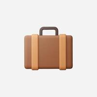 A simple brown suitcase, representing travel and adventure. vector