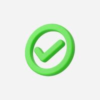 A vibrant green check mark inside a simple circular icon. vector
