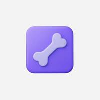A playful purple bone icon designed for pet-related themes. vector