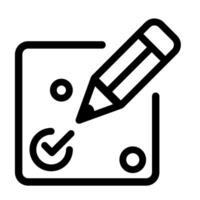 Pencil marking checklist for organization, productivity, goal setting, productivity, planning, time management, completing tasks, and accomplishment concept designs. vector