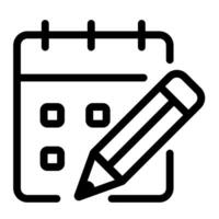 Pencil writing on a calendar capturing busy schedules, appointments, and reminders. Ideal for organizing, planning, time management concepts. vector