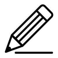Simple black pencil drawing a line, suitable for graphic design projects, educational content, illustrating creativity and artistic concepts. vector