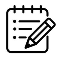 Notepad and pencil are ideal for notetaking concepts and workplace designs. Versatile for educational and businessrelated projects. vector