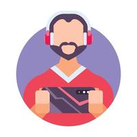 Gamer icon with colorful. tournament, event game. Stock Illustration vector