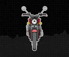 A motorcycle is shown on a black background vector