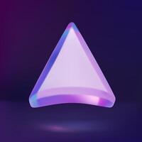 3d glass mouse pointer arrow icon on dark background vector