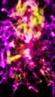 Abstract glowing violet fibre optic threads twist into a dynamic digital network structure video