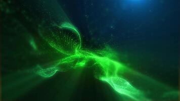 Abstract pattern of golden green waves with soft glow of energy flow video