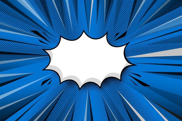 abstract blue and black comic pop art style blank text space halftone background