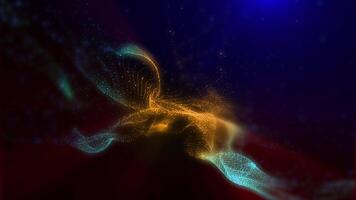 Abstract pattern of golden multicolored waves with soft glow of energy flow video