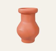 3D Clay Pot Isolated on Light Background vector