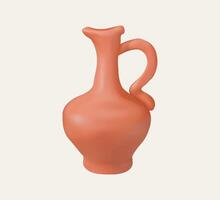Terracotta jug with unique handle vector