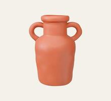 Terracotta vase with two handles vector