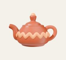 decorative brown teapot vector