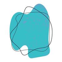 Abstract Blue Blob Icon in Hand Drawn Style Isolated on White Background. Random and simple silhouette figure. Irregular dynamic shape. Modern asymmetric spot vector