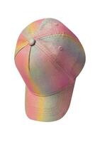 Colorful hat-cap isolated on white background. Mockup for logo placement or use in design. photo