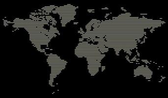 Business ready line shape world map showcasing continents with geometric precision. Realistic horizontal line shape world map feathering abstract country boundary in line shape. vector