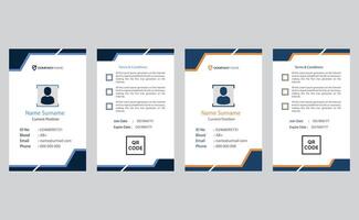 Abstract clean creative editable elegant minimal corporate modern company professional business employee office id card design template. vector
