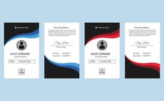Editable clean creative modern corporate professional company business minimal office identification employee id card template design. vector