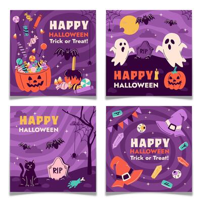 Collection of Halloween Social Media Post.
