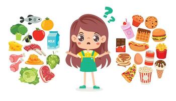 DecidingHealthy or Unhealthy Food vector