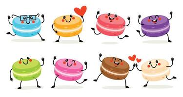 Macaroons Desserts With Different Flavors vector