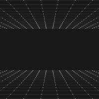 Black background with perspective grid lines creating a square pattern. illustration vector